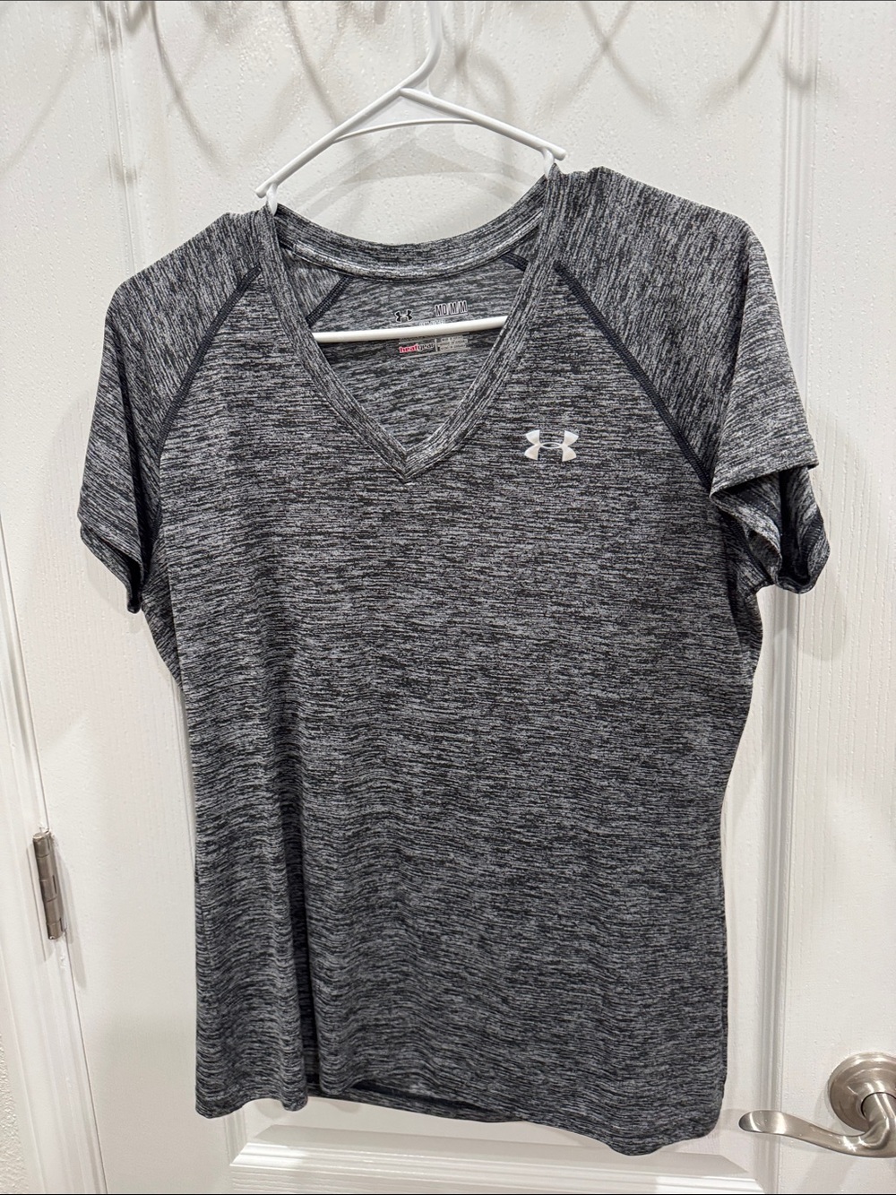 Under Armour Women's Heather Charcoal V-Neck Performance Tee